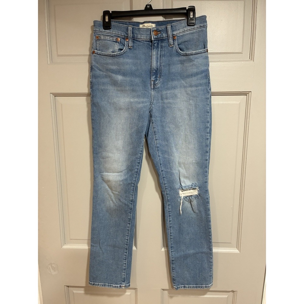 Madewell Women Denim Slim Boy Jean High Rise Size 26 Light Wash Straight Leg